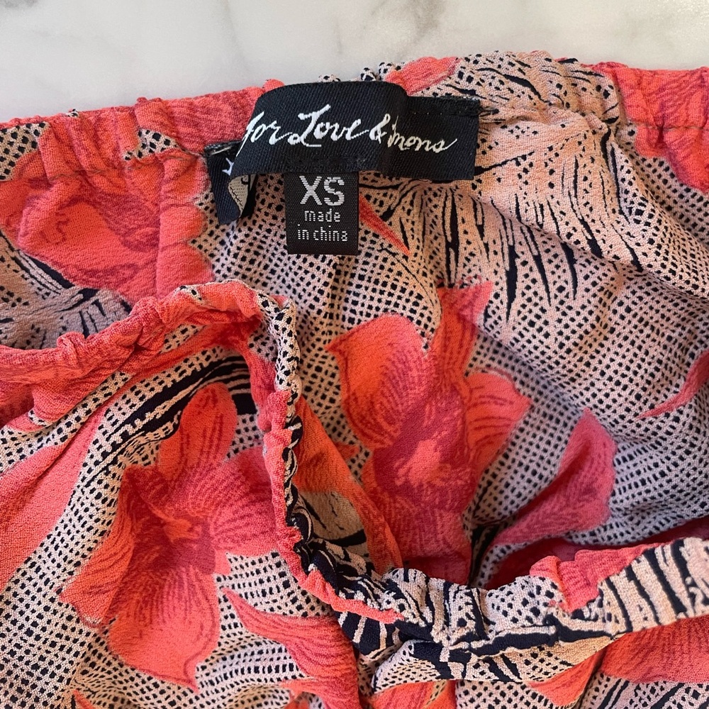 FOR LOVE & LEMONS Pink Floral Bandeau Top